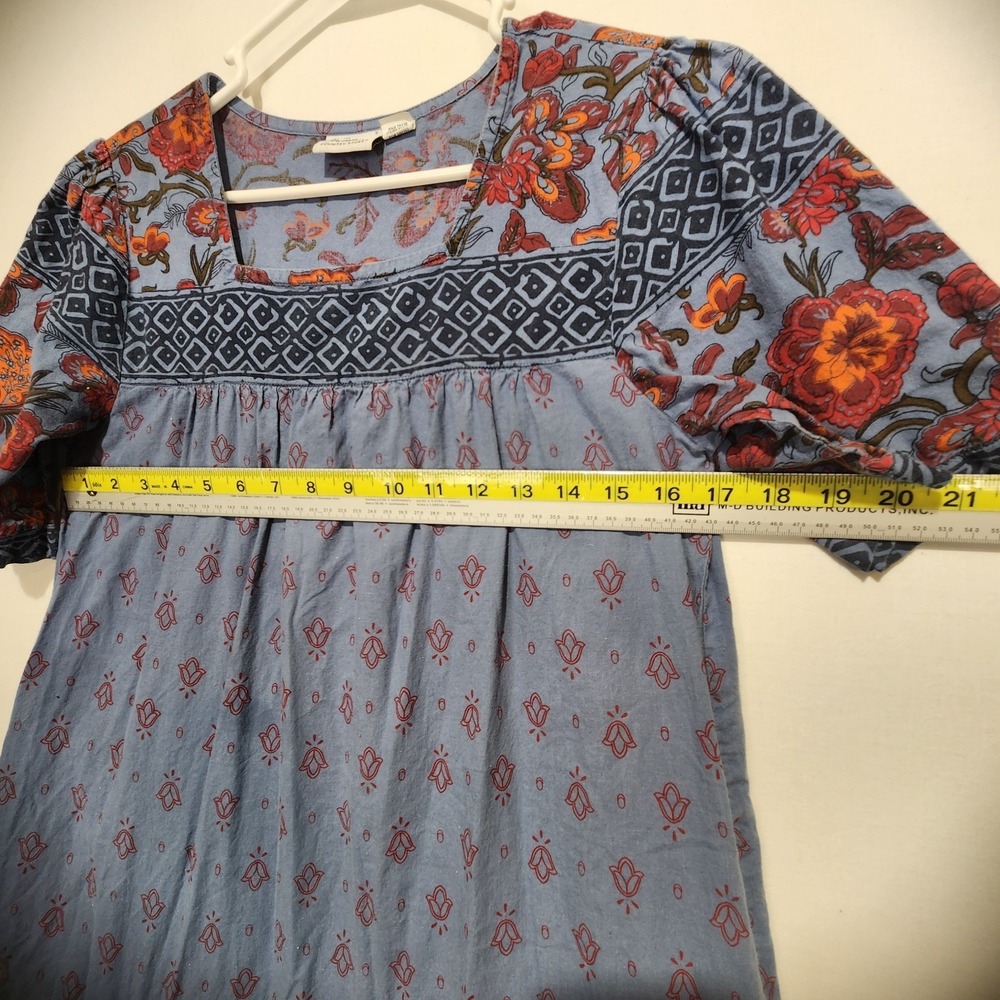 The Vermont Country Store Women's Western Wear Floral Dress Blue Size XS - Picture 5 of 7